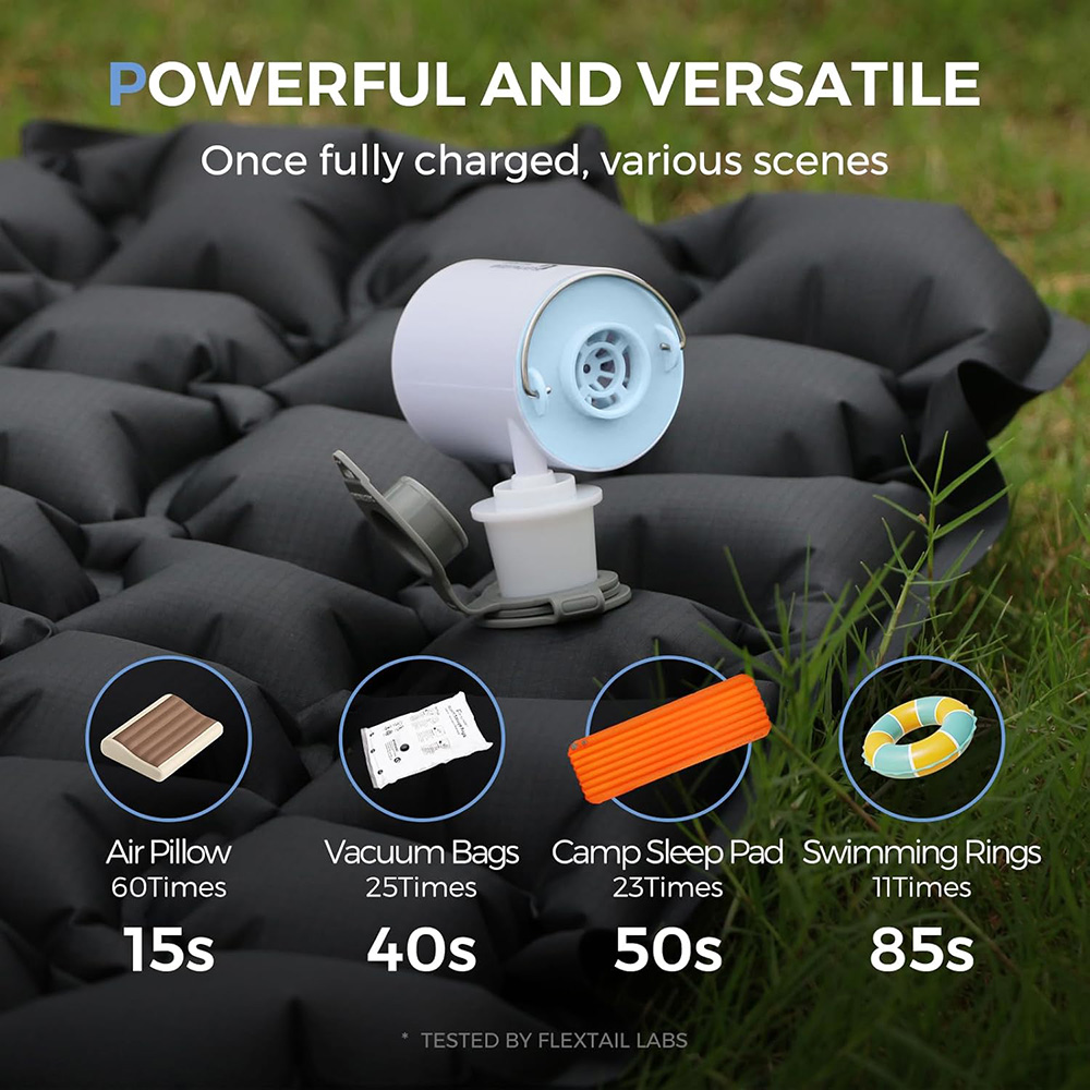 Outdoor Camping Sleeping Bag - FLEXTAIL Portable Air Pump, Mini Camping