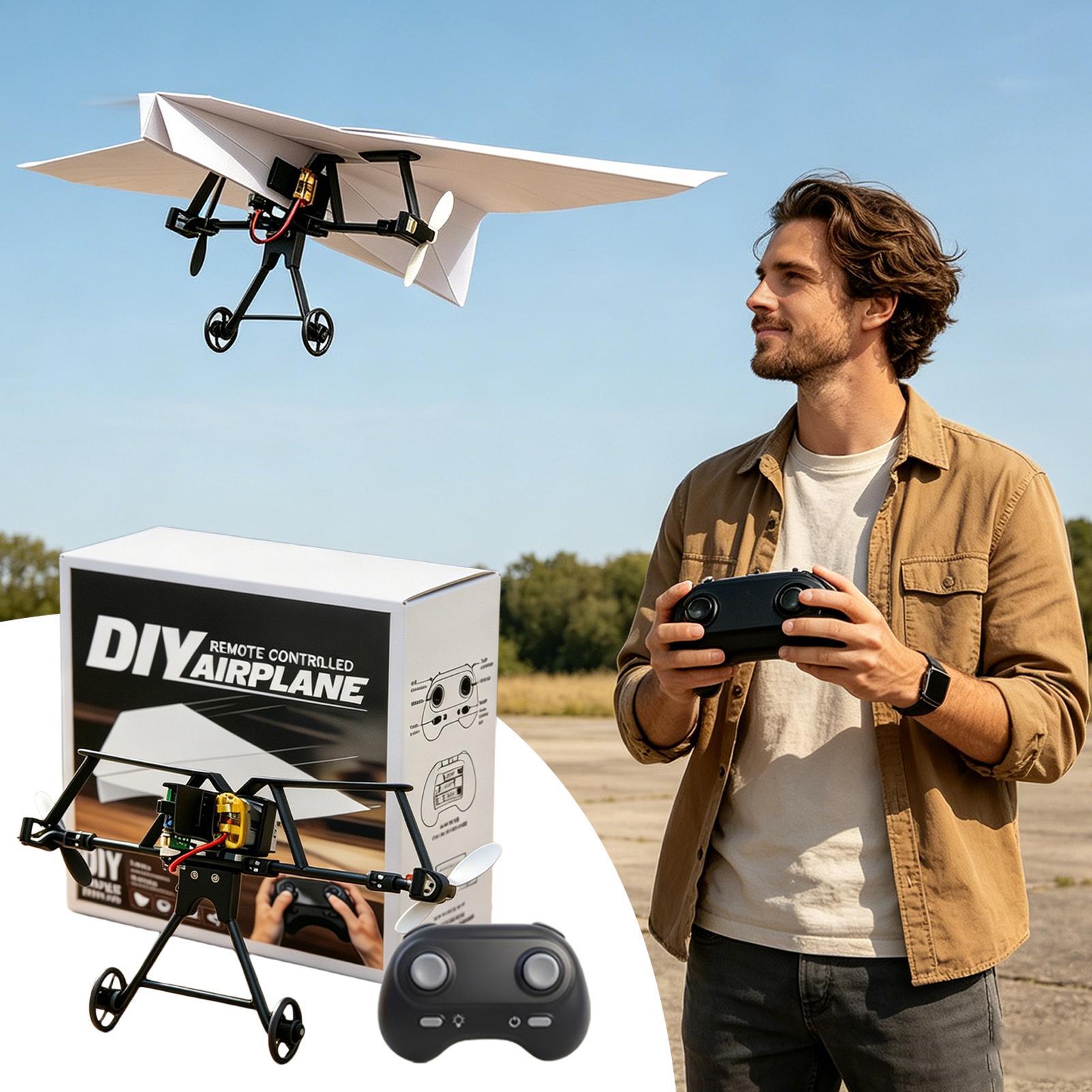 Outdoor Camping Toys - RC Paper Airplane Kit Remote Control