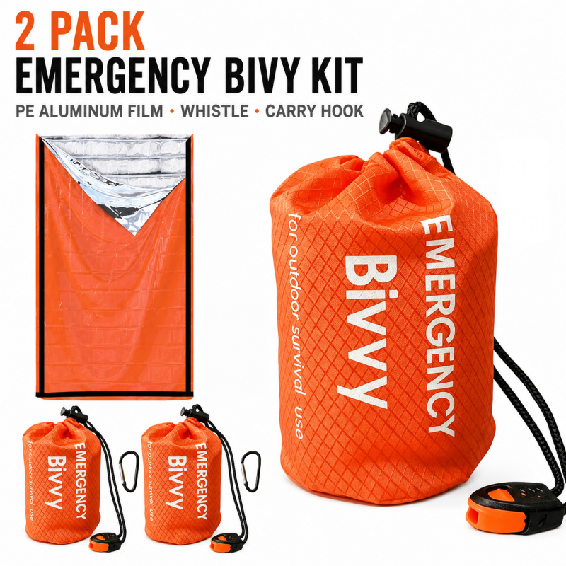 Outdoor Camping Sleeping Bag - 2 Pack Emergency Sleeping Bag, PE