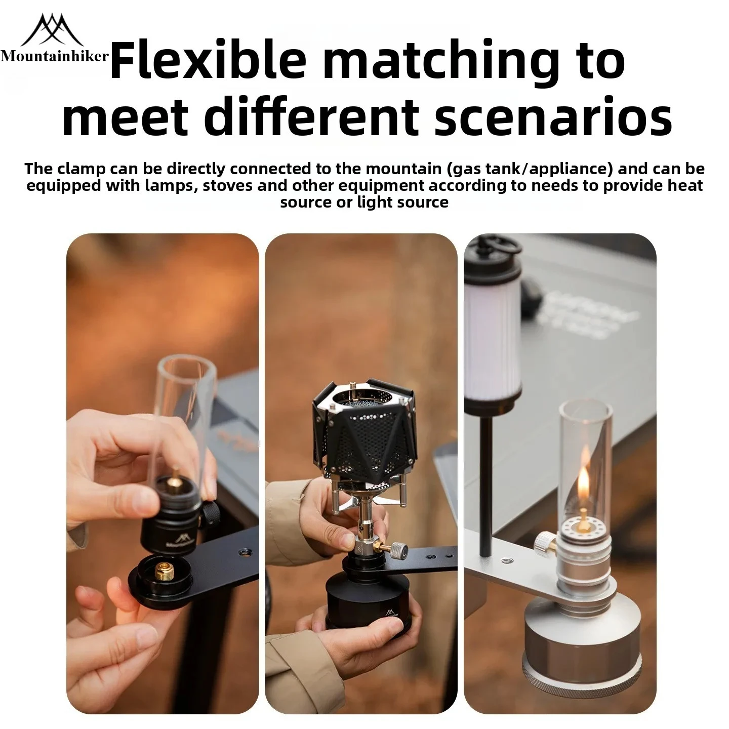 Outdoor Camping Gas Heater - MOUNTAINHIKER Flat Gas Cylinder Lamp Stove