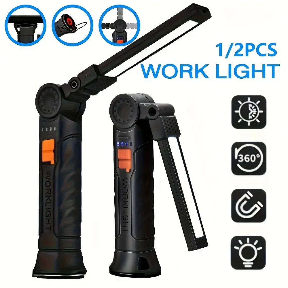 Outdoor Camping Lamp - Portable COB LED Flashlight Rechargeable Work