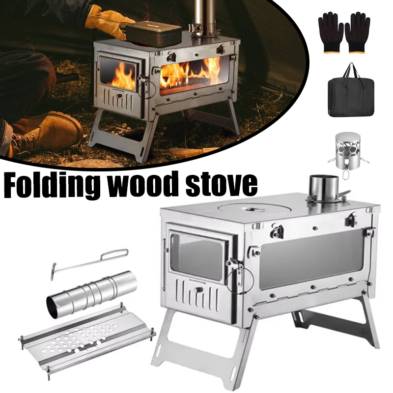 430 Stainless Steel Portable T - Outdoor Camping Stove Wood ulasan dan harga