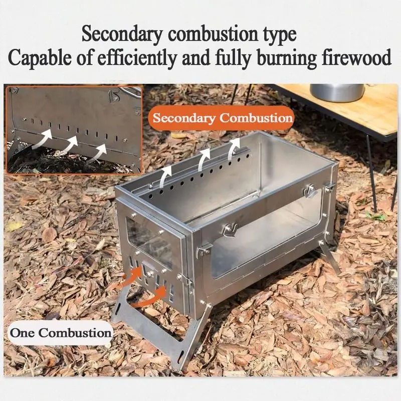430 Stainless Steel Portable T - Outdoor Camping Stove Wood ulasan dan harga