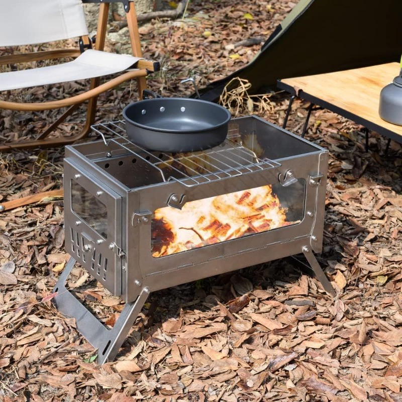 430 Stainless Steel Portable T - Outdoor Camping Stove Wood ulasan dan harga