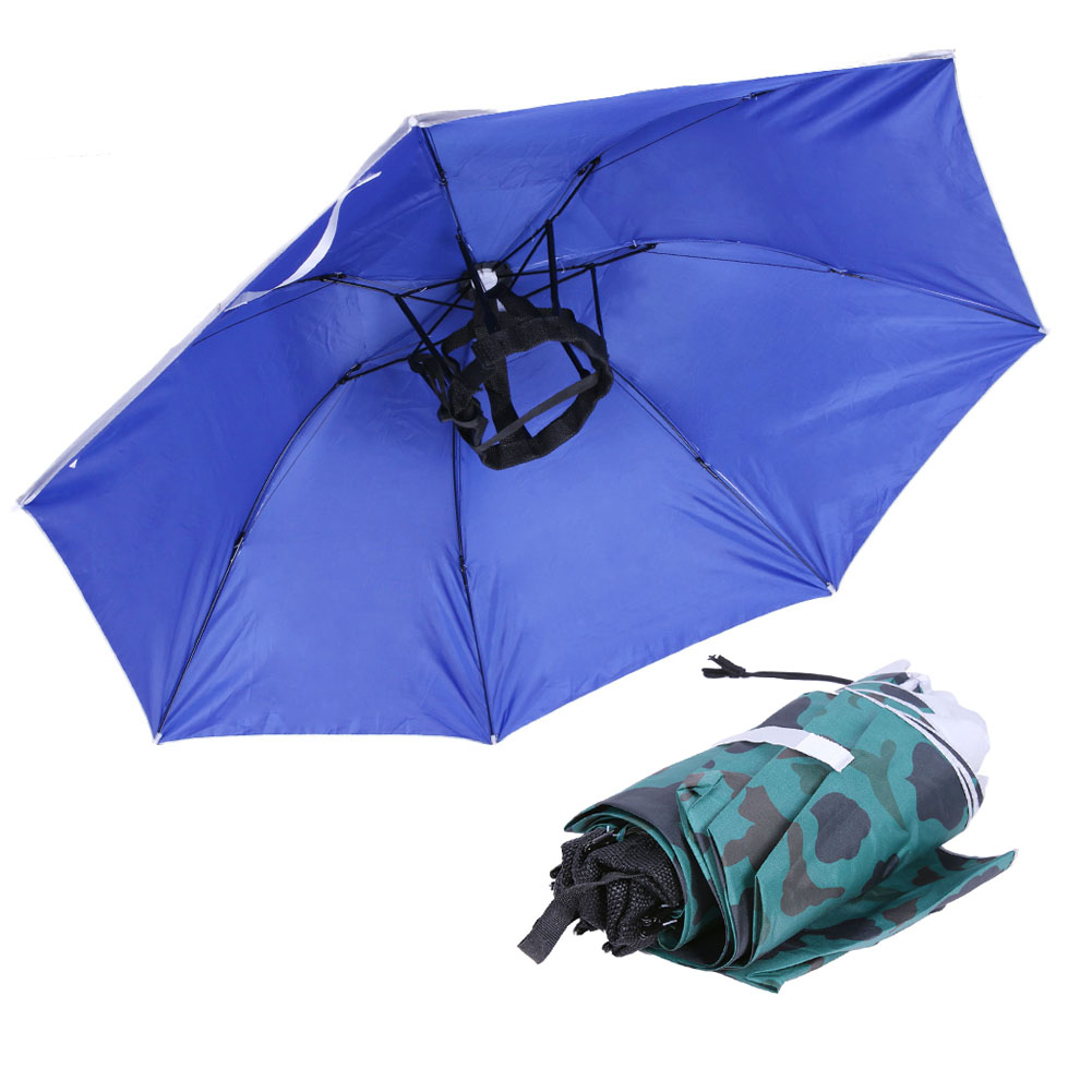 Foldable Head Umbrella Hat Rai - Outdoor Camping Umbrella ulasan dan harga