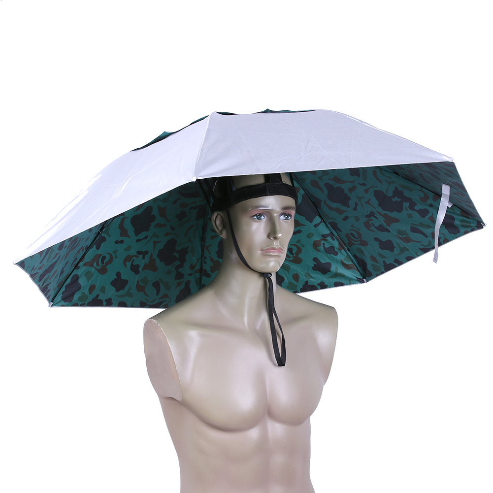 Foldable Head Umbrella Hat Rai - Outdoor Camping Umbrella ulasan dan harga