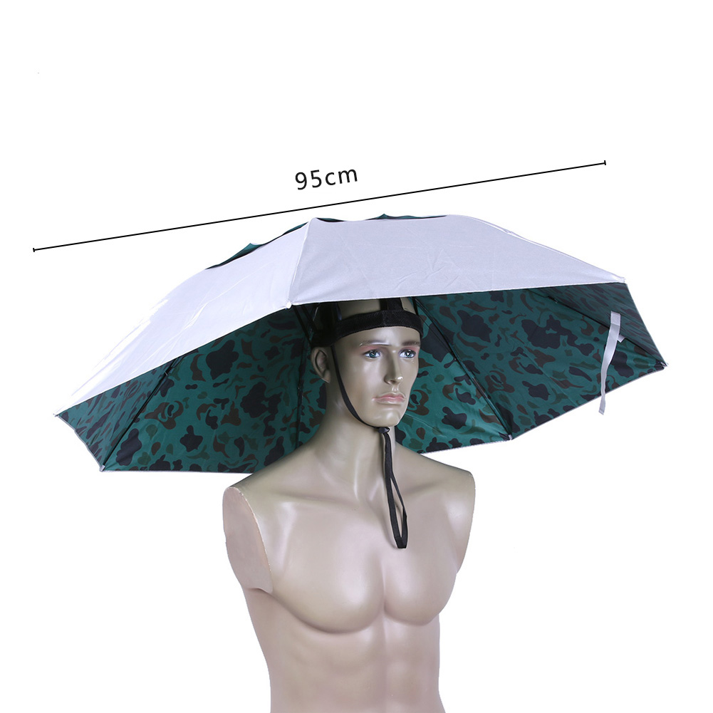 Foldable Head Umbrella Hat Rai - Outdoor Camping Umbrella ulasan dan harga