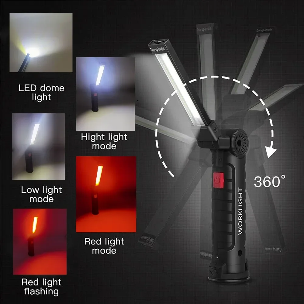Portable COB LED Flashlight US - Outdoor Camping Lamp ulasan dan harga