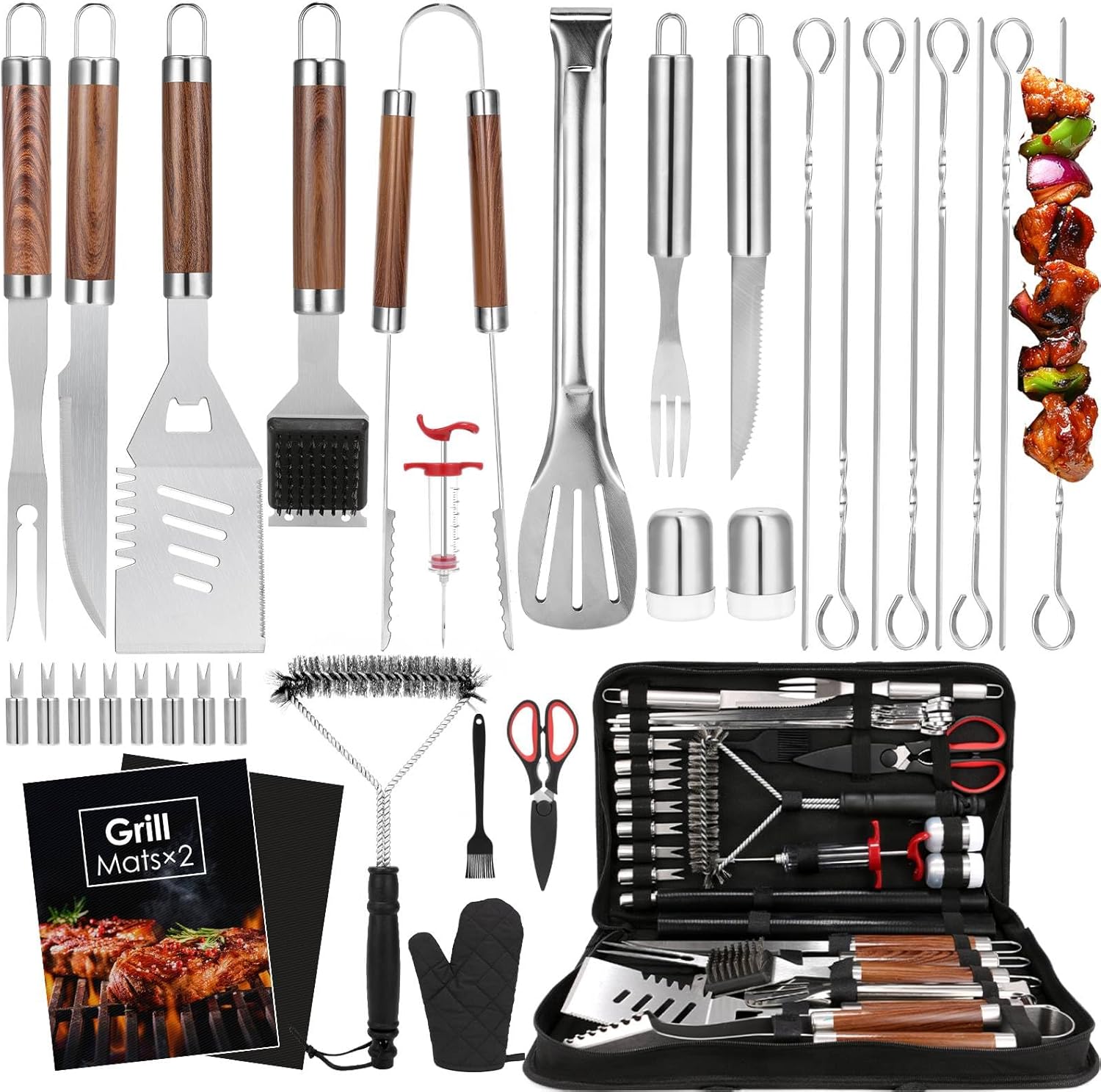 34Pcs Heavy Duty Grill Tools S - Outdoor Camping Utensils ulasan dan harga