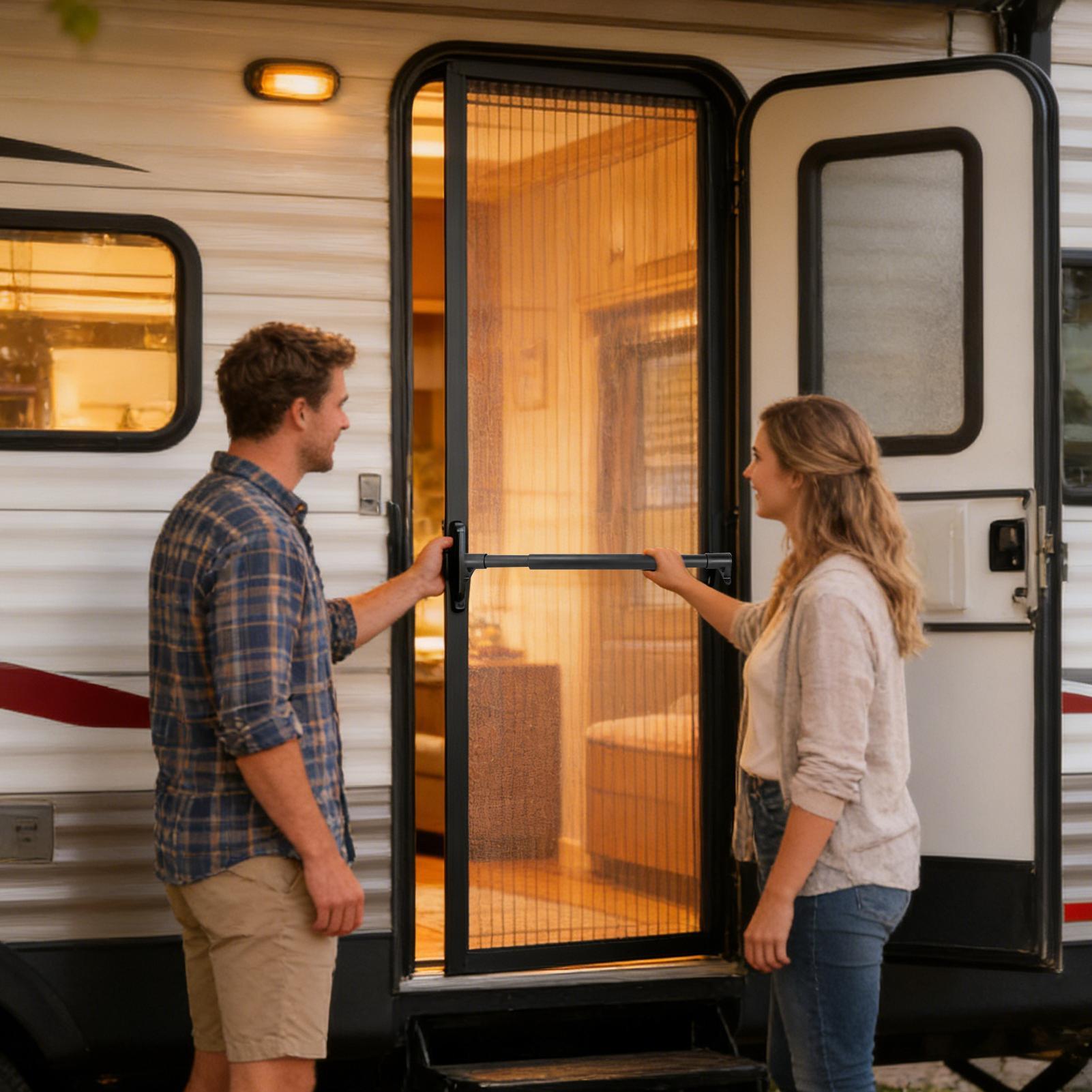 RV Screen Door Bar Adjustable  - Outdoor Camping Rental ulasan dan harga