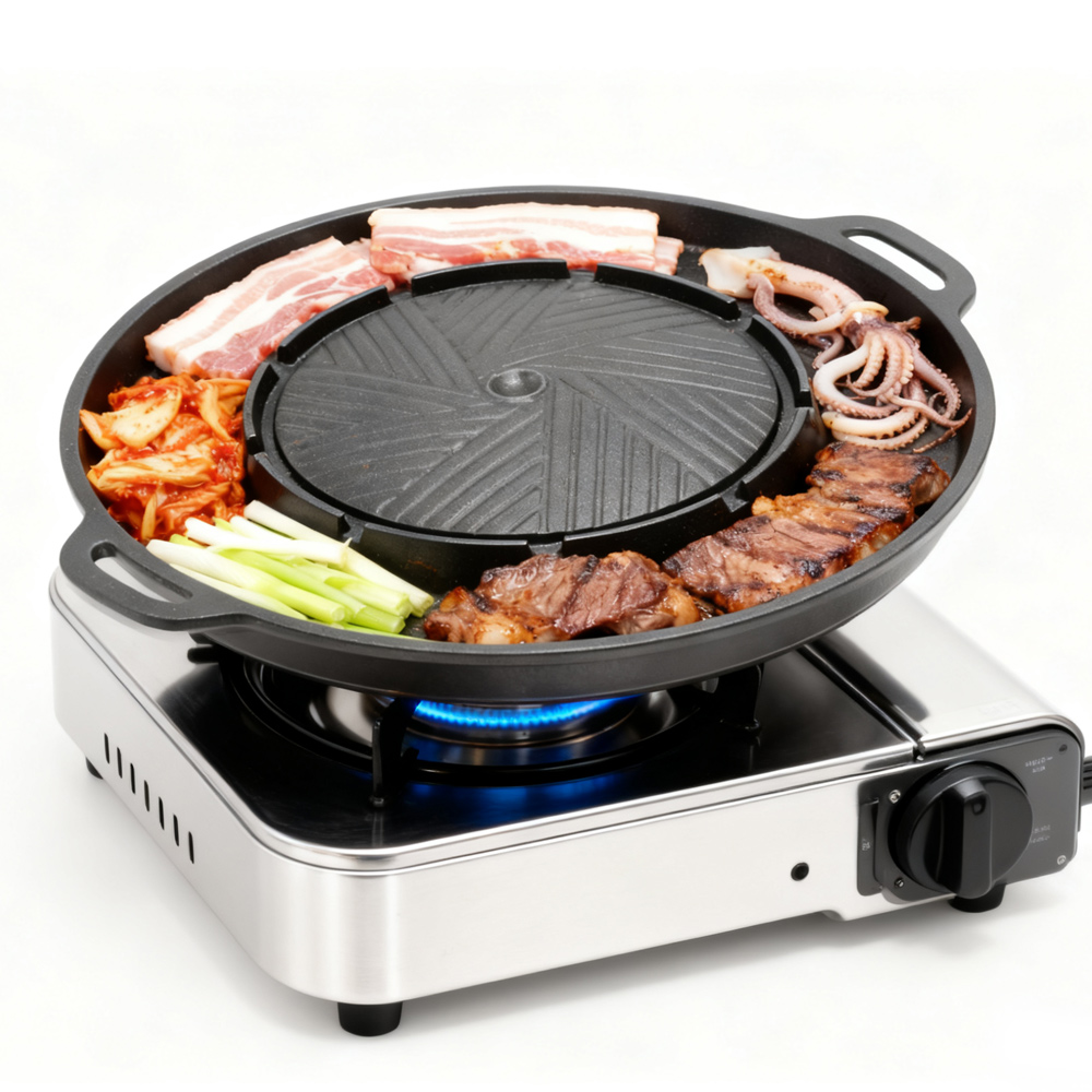 KOSUN Korean BBQ Grill Pan 2 i - Outdoor Camping Cooking Set ulasan dan harga