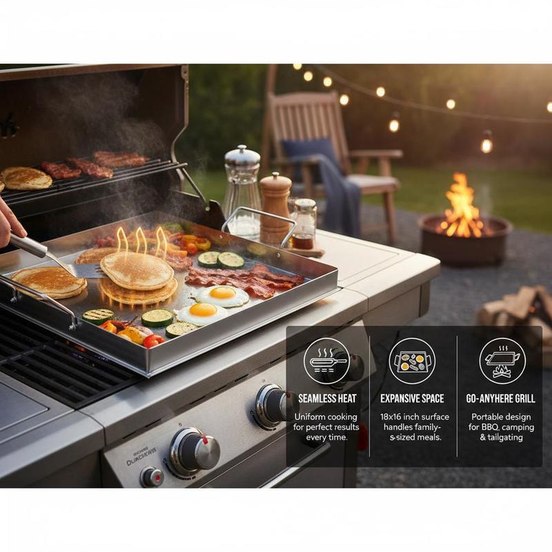 Universal Flat Top Griddle 18x - Outdoor Camping Cooking Set ulasan dan harga