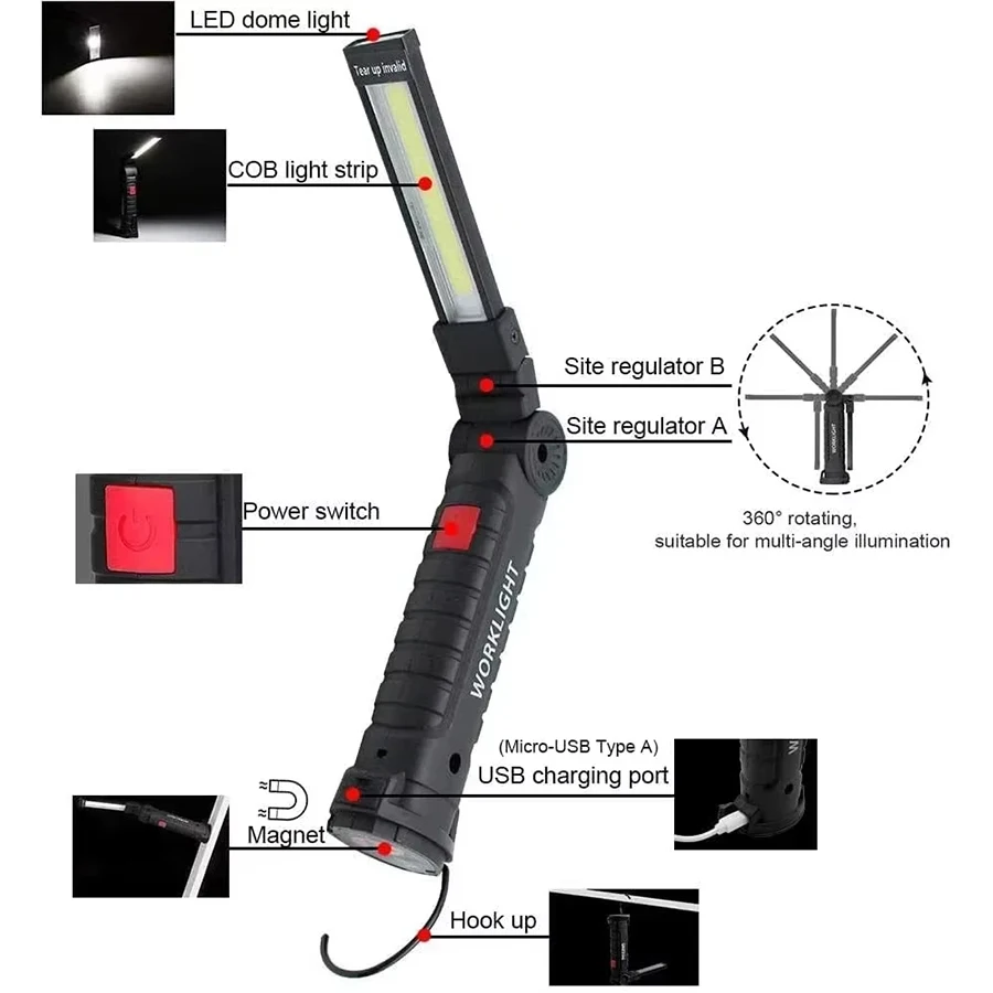 Rechargeable Magnetic Work Lig - Outdoor Camping Lamp ulasan dan harga