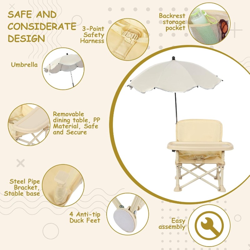 Baby Outdoor Beach Chair with  - Outdoor Camping Umbrella ulasan dan harga