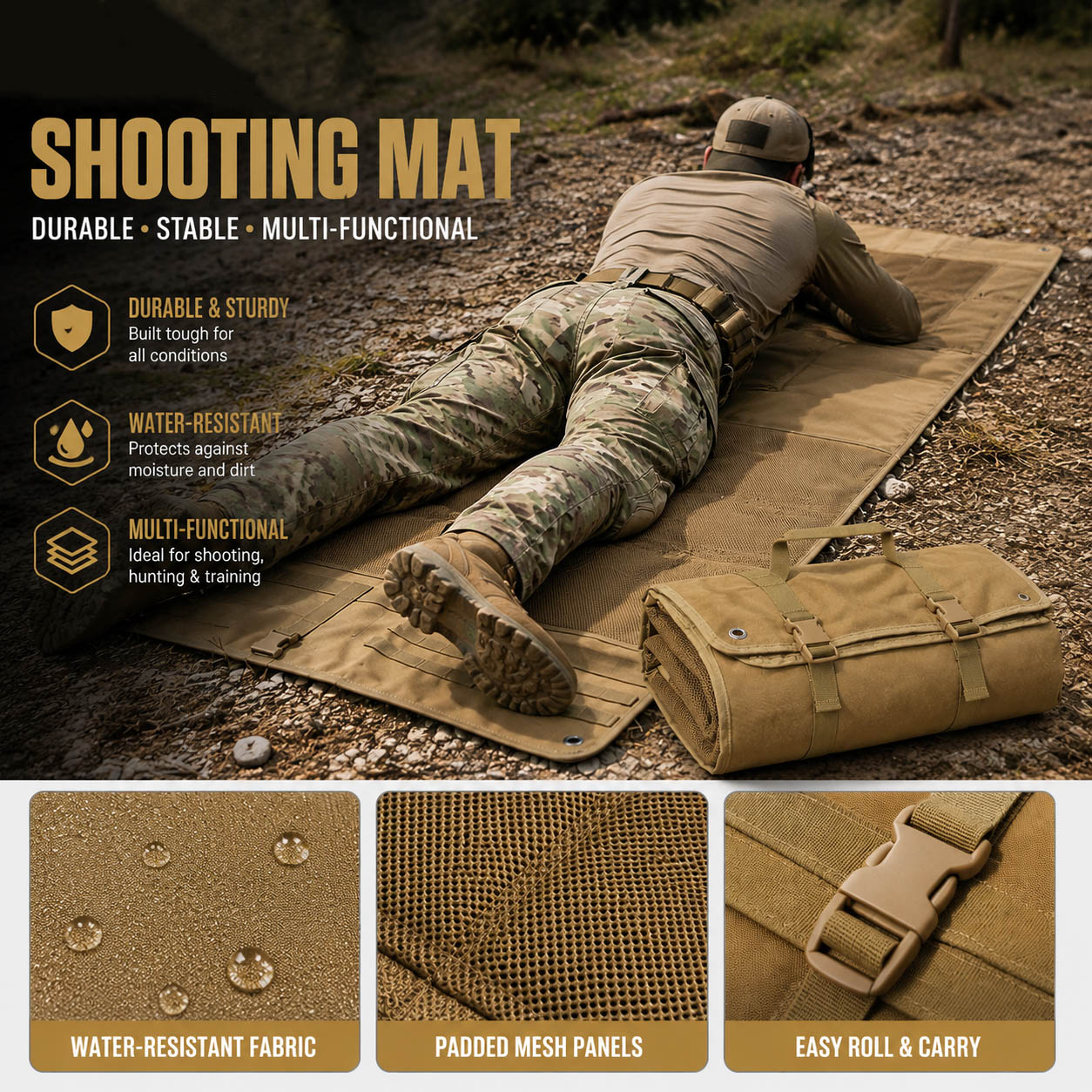 Portable Tactical Ground Mat W - Outdoor Camping Mat Waterproof ulasan dan harga