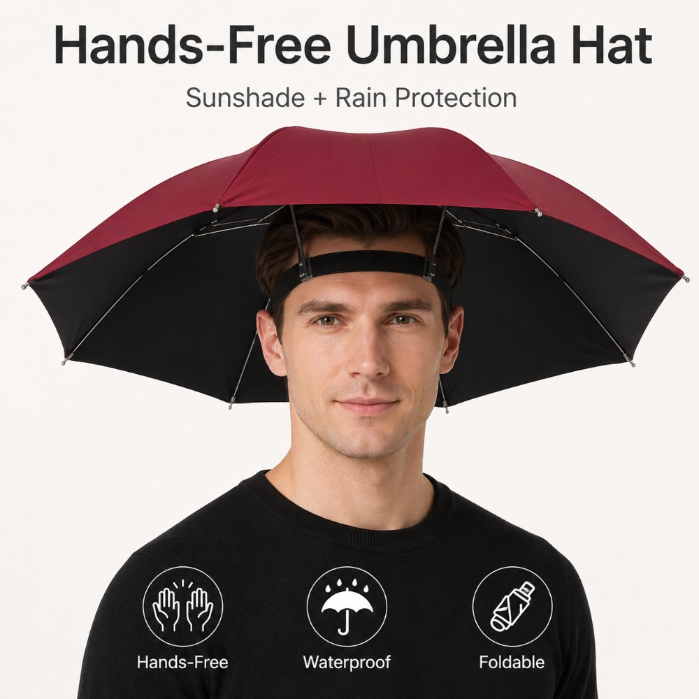 Foldable Head Umbrella Hat Han - Outdoor Camping Umbrella ulasan dan harga