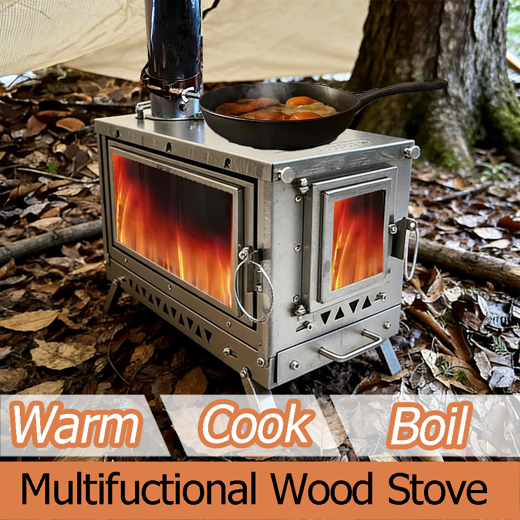 DANCHEL T3 Titanium Tent Stove - Outdoor Camping Stove Wood ulasan dan harga