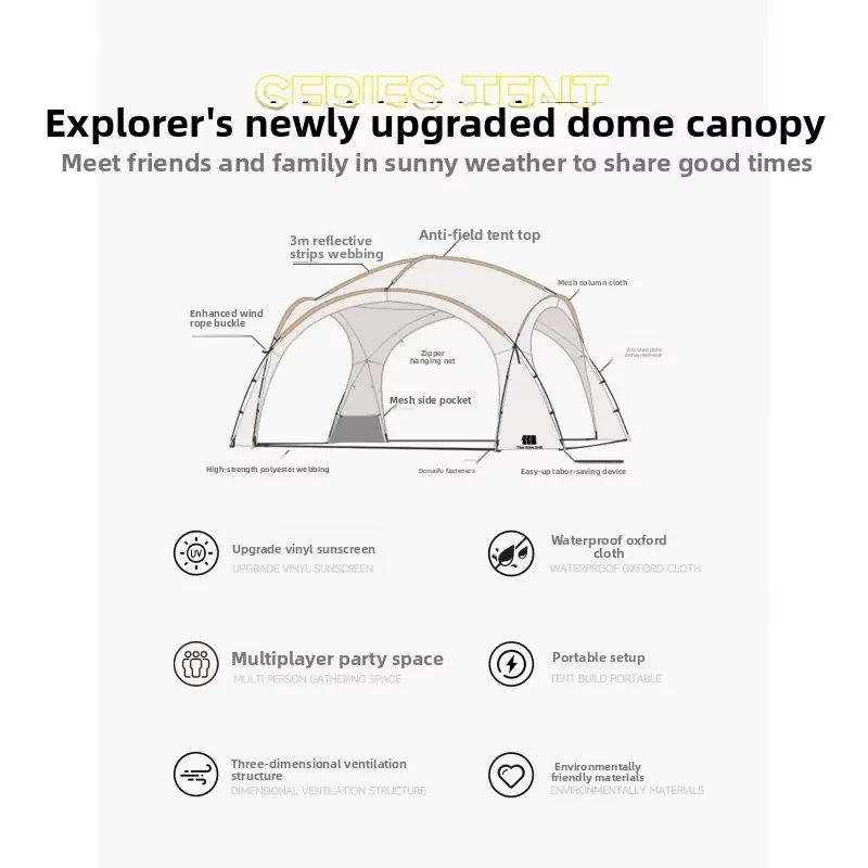 Explorer Black Vinyl Dome Tent - Outdoor Camping Gear ulasan dan harga