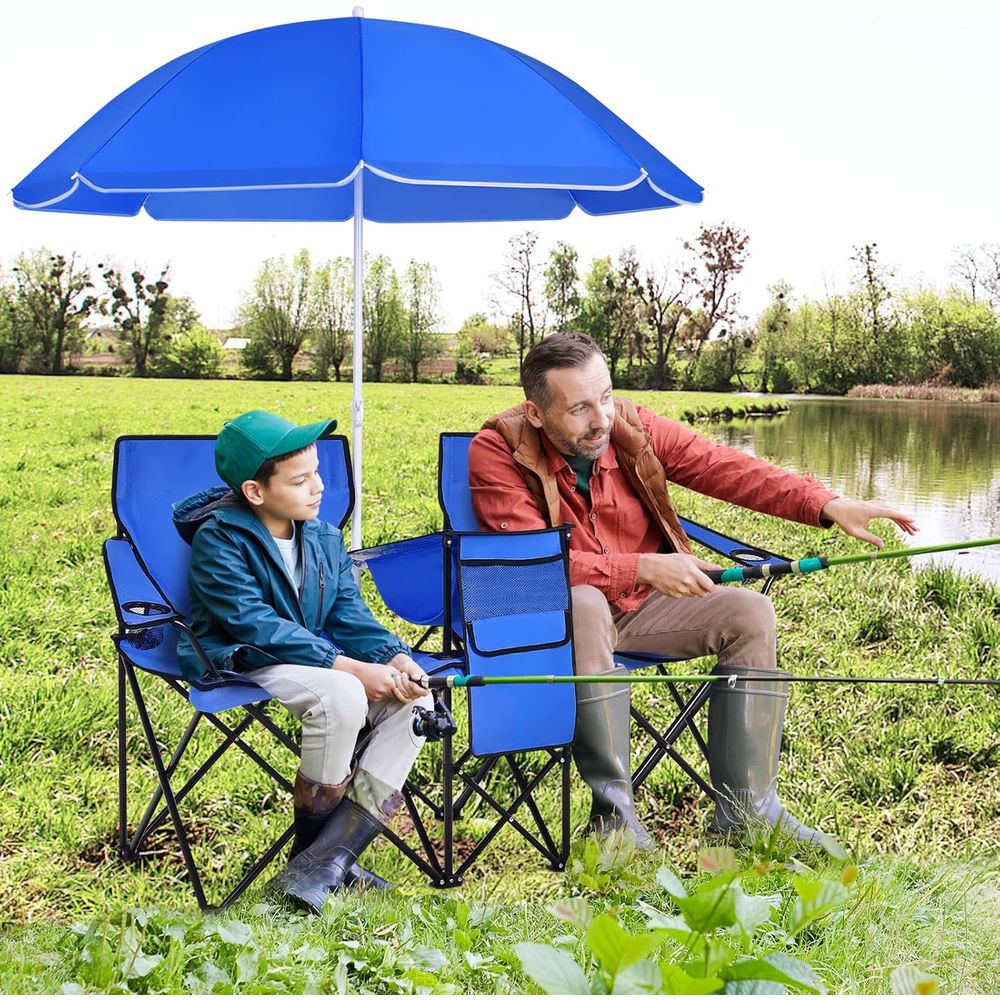 Portable Folding Picnic Chairs - Outdoor Camping Umbrella ulasan dan harga