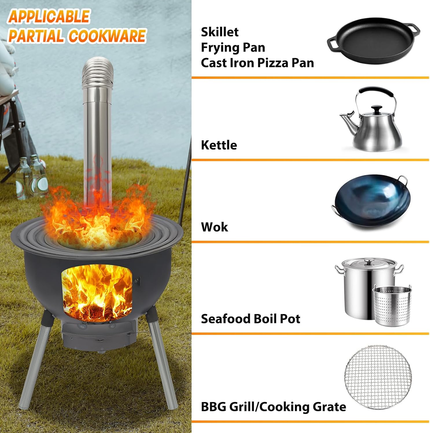 Portable Wood Burning Rocket S - Outdoor Camping Stove Wood ulasan dan harga