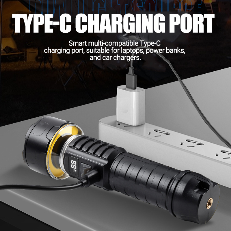 COB LED Flashlight Rechargeabl - Outdoor Camping Lamp ulasan dan harga