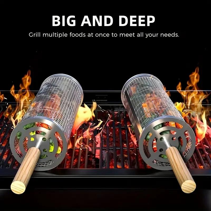 Stainless Steel BBQ Grill Bask - Outdoor Camping Cooking Set ulasan dan harga
