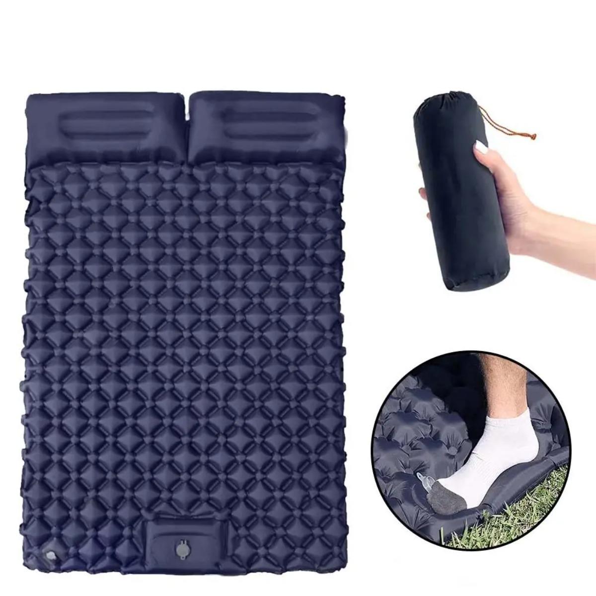 Single & Double Inflatable Air - Outdoor Camping Mat Waterproof ulasan dan harga