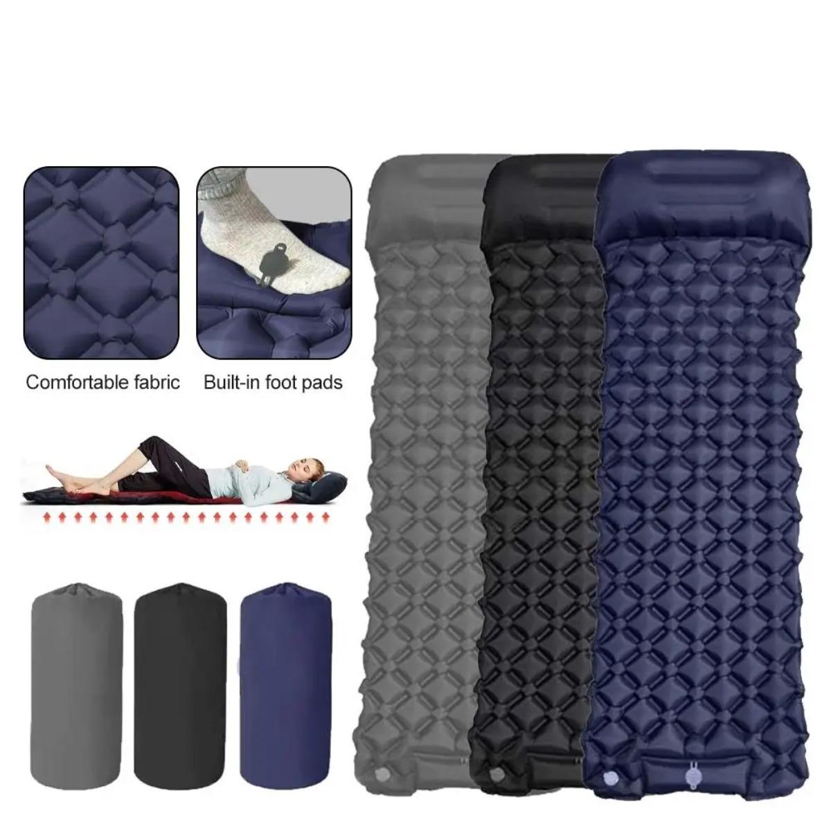 Single & Double Inflatable Air - Outdoor Camping Mat Waterproof ulasan dan harga