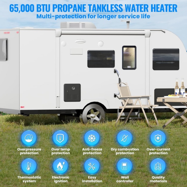 Portable 12V Gas Water Heater  - Outdoor Camping Gas Heater ulasan dan harga