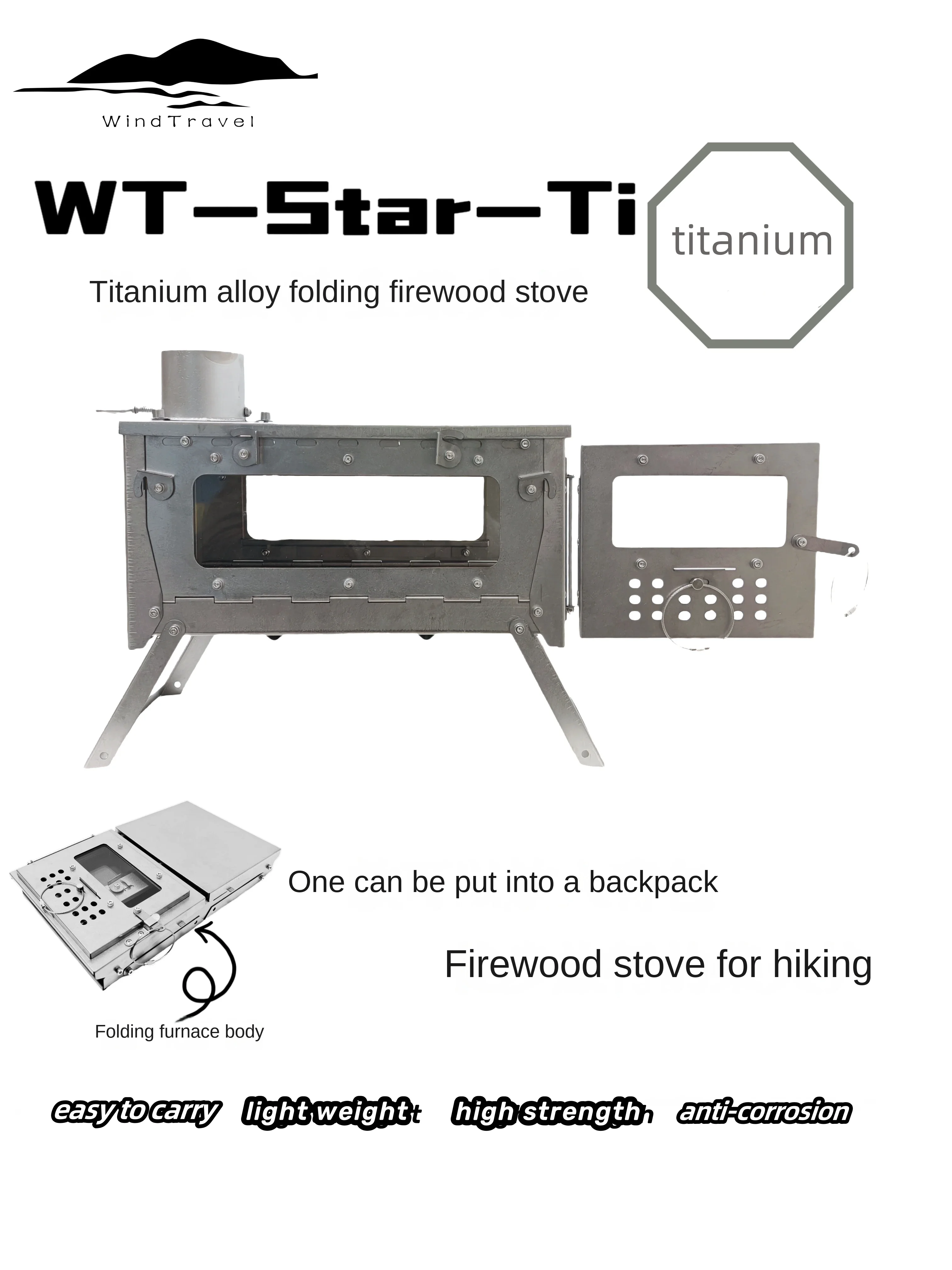 WT Star Ti Titanium Alloy Fold - Outdoor Camping Gas Heater ulasan dan harga