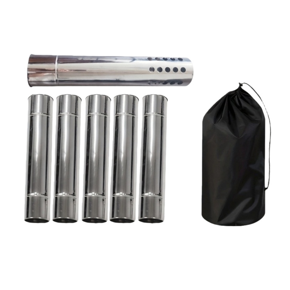 Stainless Steel Smoke Pipe Kit - Outdoor Camping Stove Wood ulasan dan harga