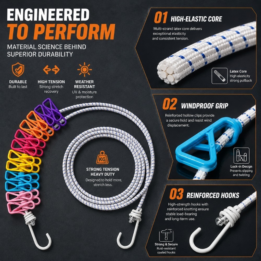 Retractable Portable Clothesli - Camping Outdoor Clothing ulasan dan harga