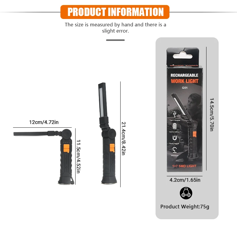 Portable COB LED Flashlight Re - Outdoor Camping Lamp ulasan dan harga