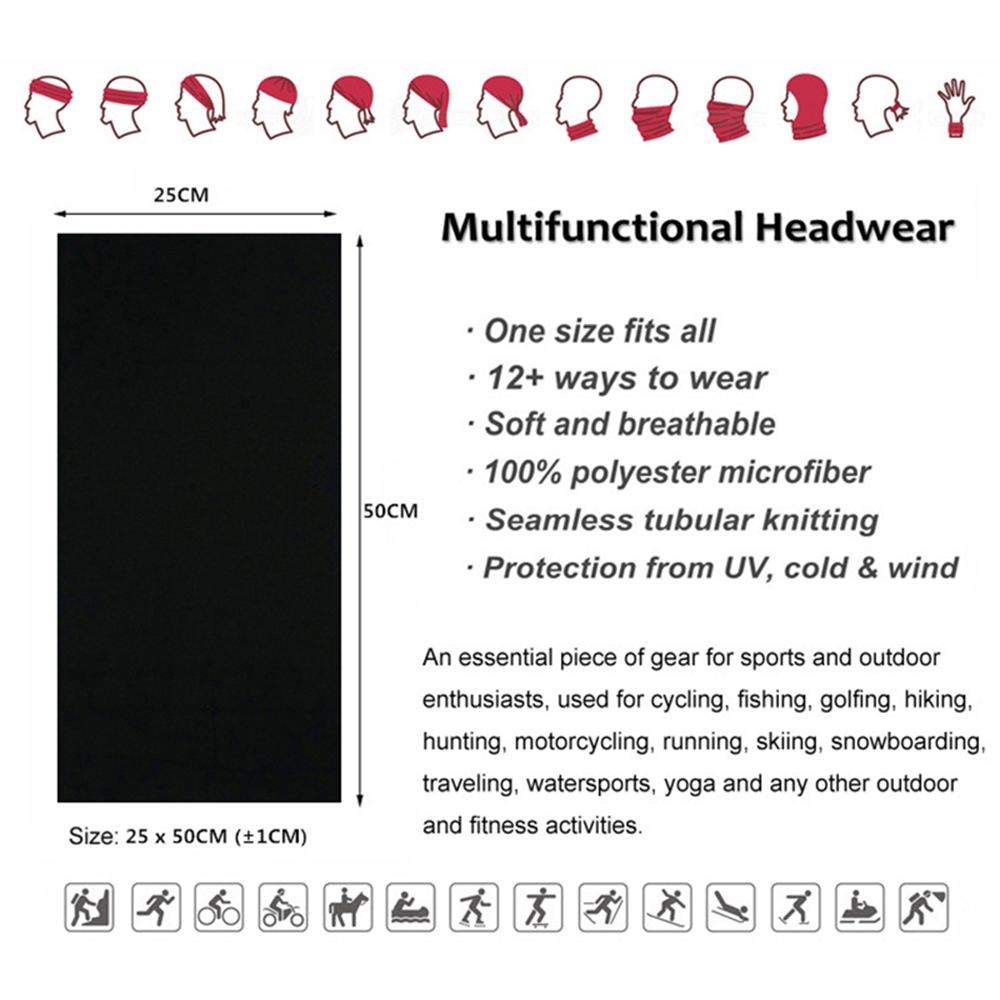 Seamless Solid Color Bandanas  - Outdoor Camping Gear ulasan dan harga