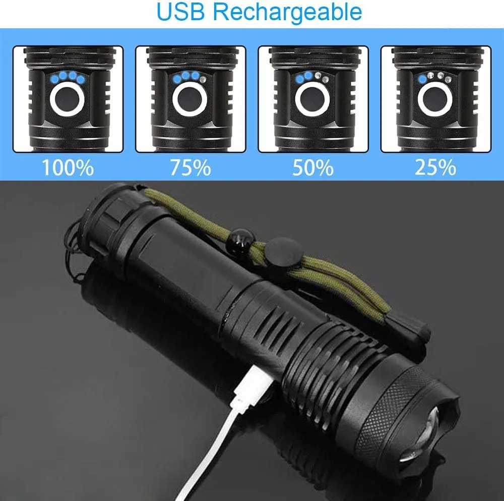 High Power LED Flashlight Rech - Outdoor Camping Lamp ulasan dan harga