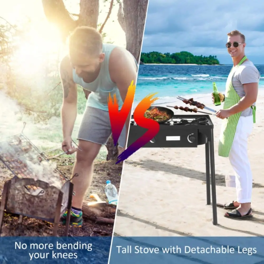 Portable 3-Burner Propane Gas  - Outdoor Camping Burner ulasan dan harga
