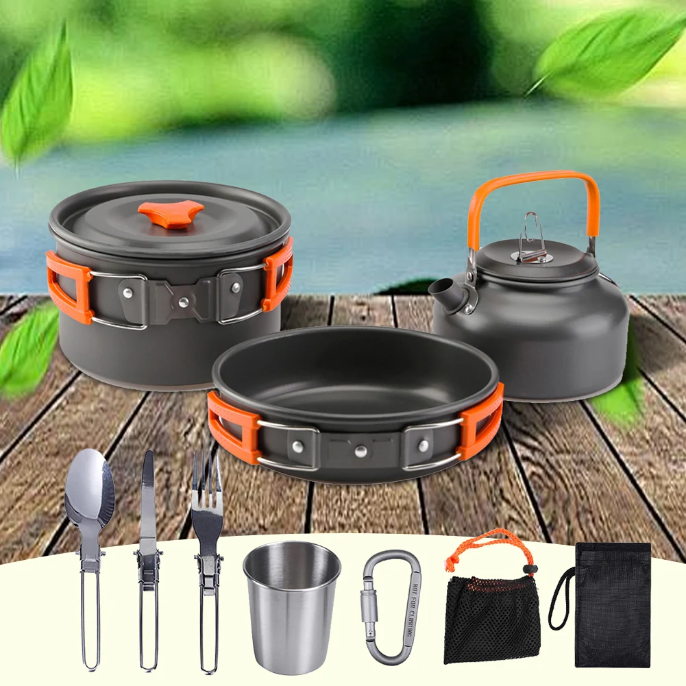 Camping Cookware Kit Kettle Po - Outdoor Camping Cooking Set ulasan dan harga