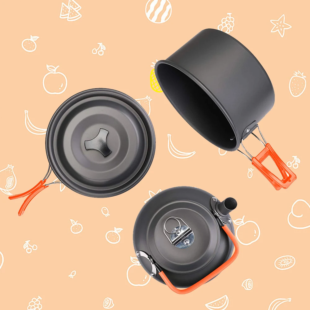 Camping Cookware Kit Kettle Po - Outdoor Camping Cooking Set ulasan dan harga