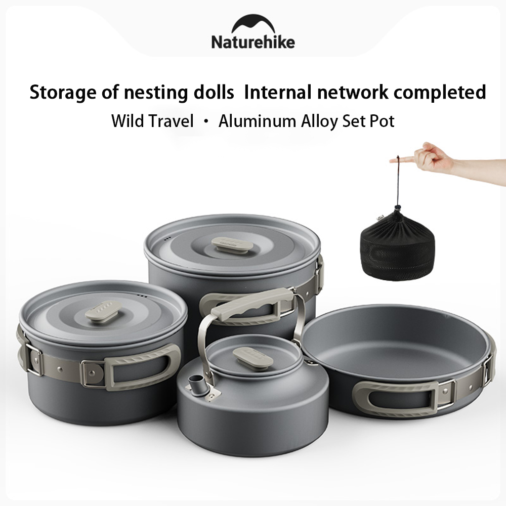 Naturehike Outdoor Pot Set,Cam - Outdoor Camping Cooking Set ulasan dan harga