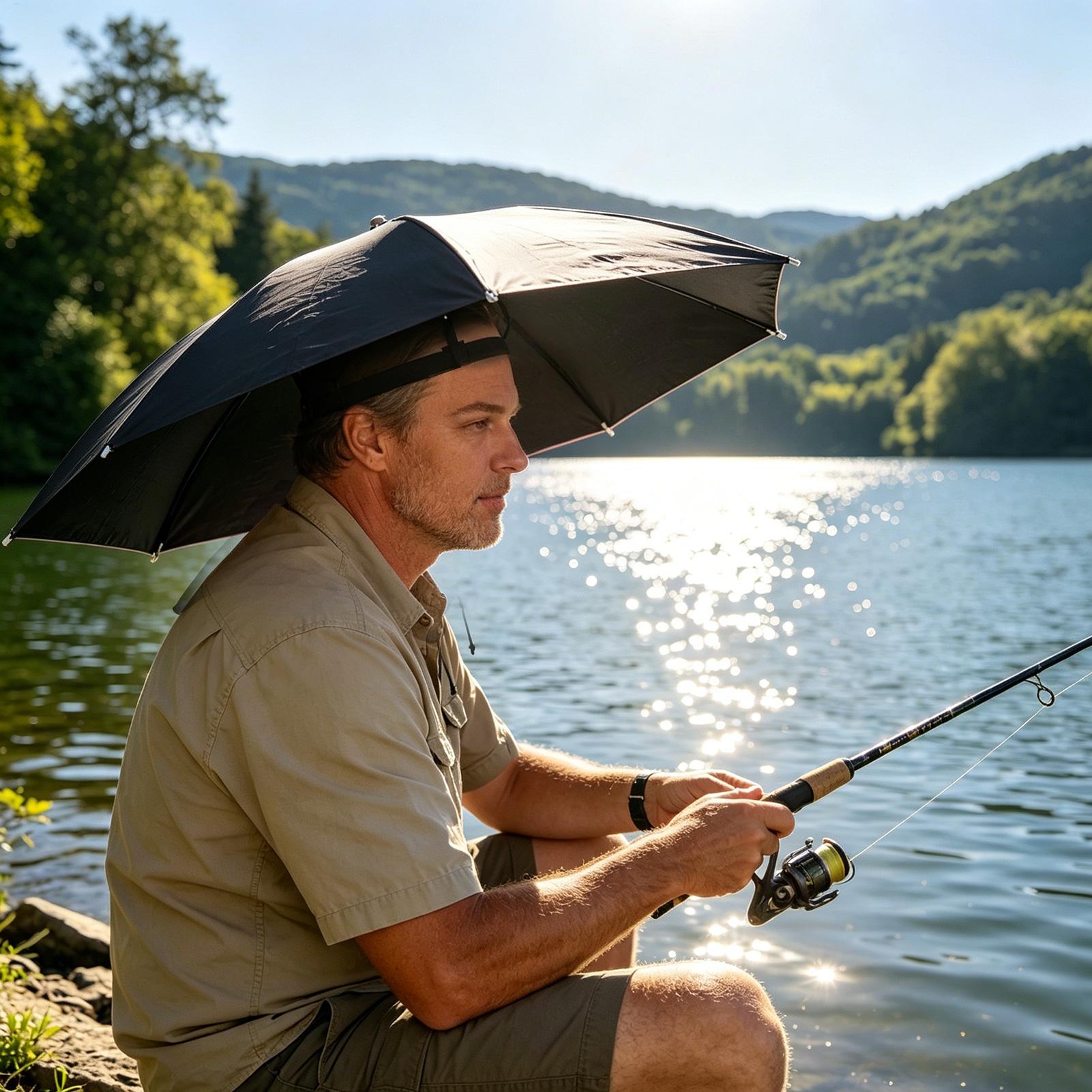 Folding Umbrella Hat Waterproo - Outdoor Camping Umbrella ulasan dan harga